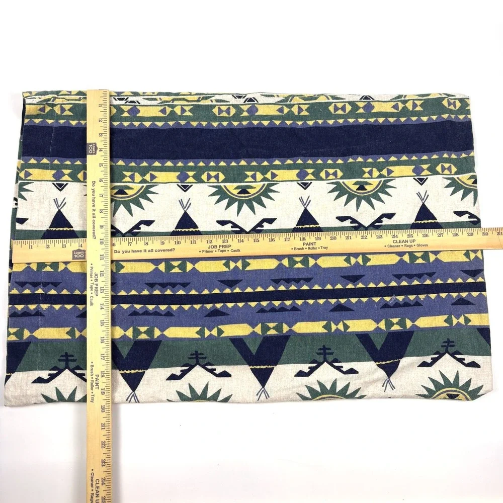 VTG 90s LL Bean Southwestern Teepee Flannel Standard Pillowcase Aztec Geometric